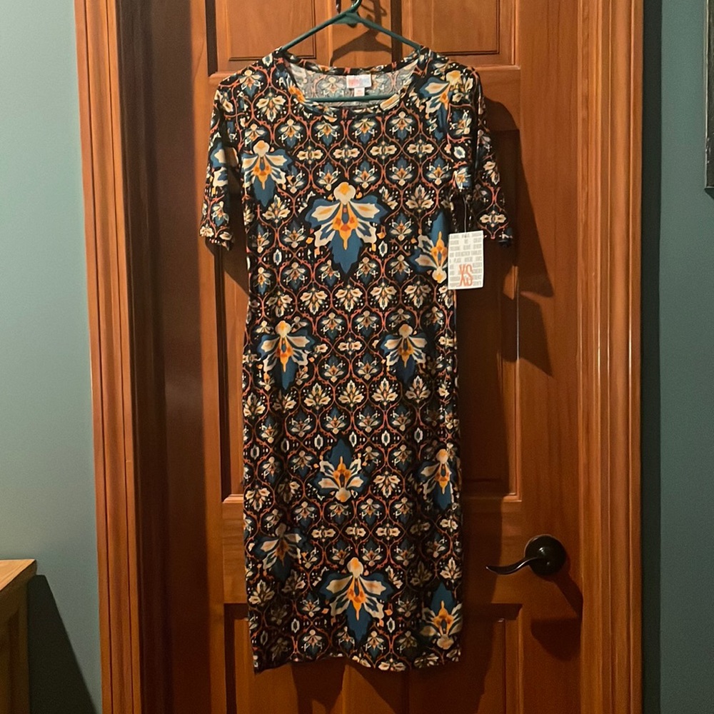 Brand new XS Multi color Lularoe Julia dress new with tags.